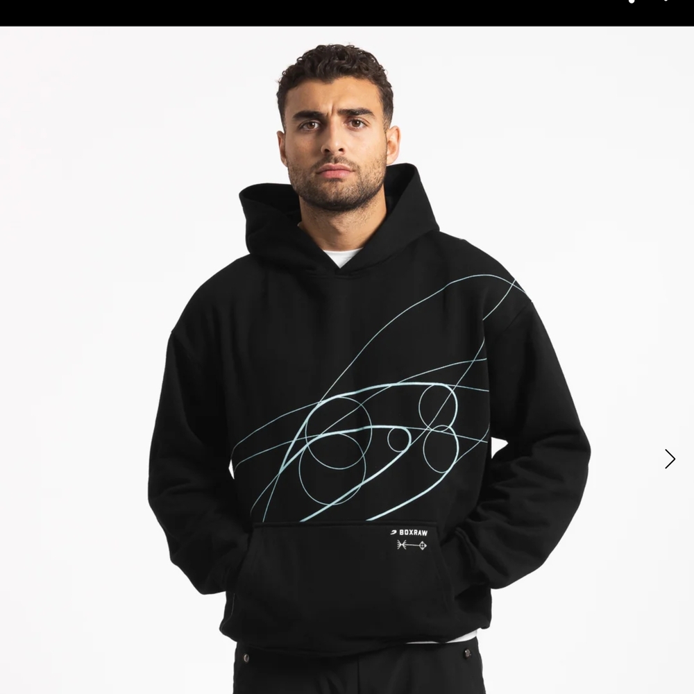 Black Hoodie with Abstract Design